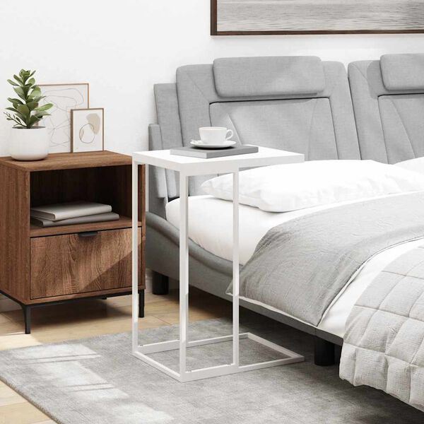 vidaXL Side Table White 40x30x59 cm Engineered Wood
