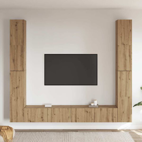 vidaXL Wall Mounted TV cabinets 6 pcs Artisan Oak Engineered Wood