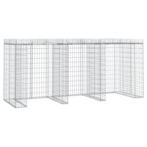 vidaXL Gabion Wall for Garbage Bin 270x91x120 cm Galvanised Iron