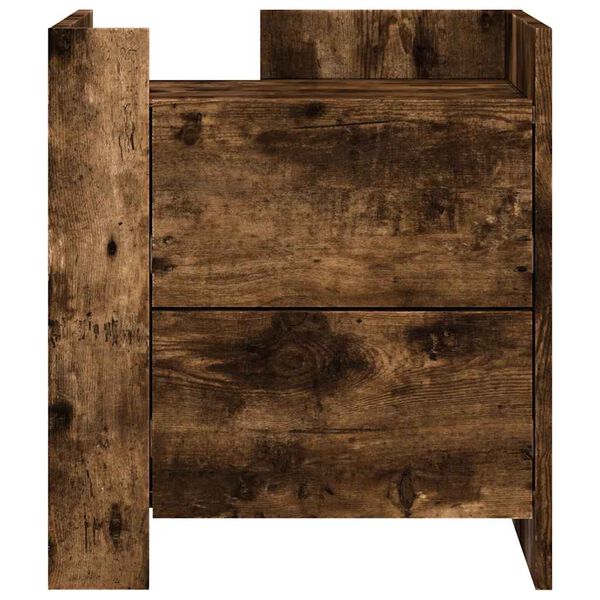 vidaXL Bedside Cabinet Smoked Oak 45x50x50 cm Engineered Wood