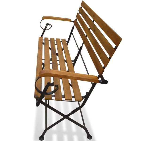 vidaXL Folding Garden Bench 112 cm Solid Acacia Wood