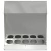 vidaXL Chicken Feeder Silver 40 x 40 x 45 cm Galvanised Steel
