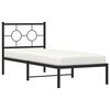 vidaXL Metal Bed Frame without Mattress with Headboard Black 80x200cm