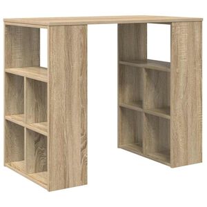 vidaXL Desk with Shelf Sonoma Oak 90 x 50 x 75 cm Engineered Wood
