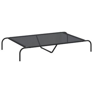 vidaXL Elevated Dog Bed Black 130x80x20 cm Textilene and Steel