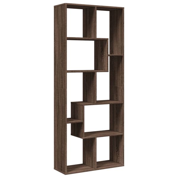 vidaXL Room Divider Bookcase Brown Oak 67x25x161.5 cm Engineered Wood