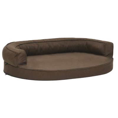 vidaXL Ergonomic Dog Bed Mattress 75x53 cm Linen Look Brown