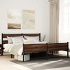 vidaXL Metal Bed Frame without Mattress Brown Oak 183x213 cm
