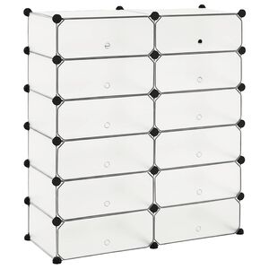 vidaXL Shoe Organiser | White | Plastic panels, Steel frame | 92 x 37 x 105 cm