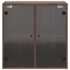 vidaXL Wall Cabinet with Glass Doors Brown Oak 68x37x68.5 cm