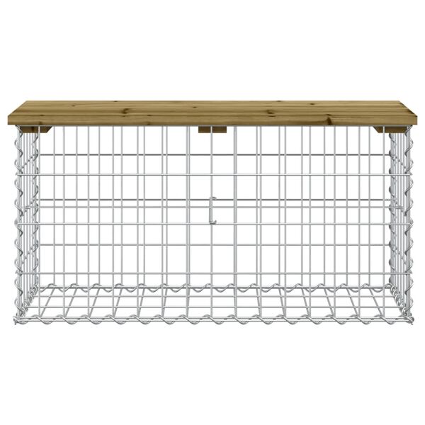 vidaXL Garden Bench Gabion Design 83x31.5x42 cm Impregnated Wood Pine