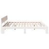 vidaXL Bed Frame with Headboard White 200 x 200 cm Solid Pine Wood