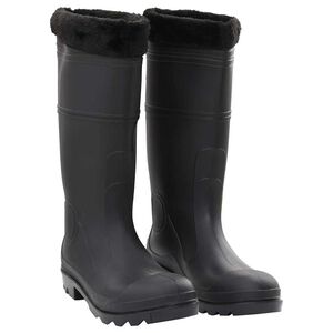 vidaXL Rian Boots with Removable Socks Black Size 46 PVC