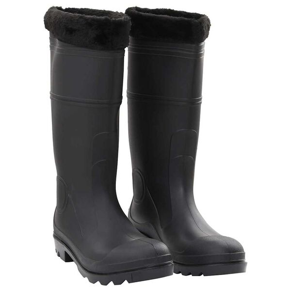 vidaXL Rian Boots with Removable Socks Black Size 46 PVC