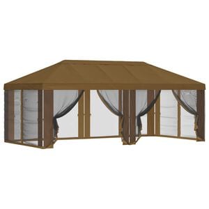 vidaXL Gazebo Cover with Sidewalls Taupe 600.5 x 300.5 cm Polyester