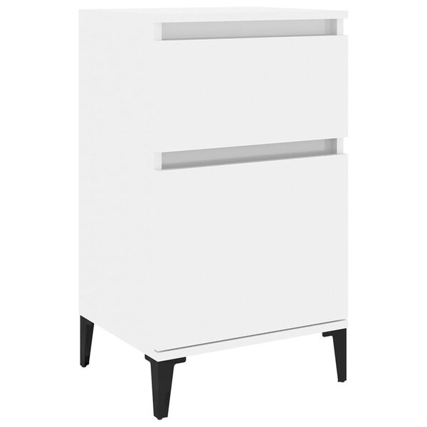 vidaXL Bedside Cabinet High Gloss White 40x35x70 cm