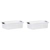 vidaXL Storage Boxes with Lids 2 pcs Transparent 7 L