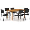 vidaXL 7 Piece Garden Dining Set Black