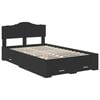 vidaXL Bed Frame with Headboard Black 135 x 190 cm Engineered Wood