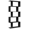 vidaXL Room Divider Bookcase 5-Tier Black 70x24x161 cm Engineered Wood