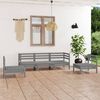 vidaXL 5 Piece Garden Lounge Set Grey Solid Pinewood