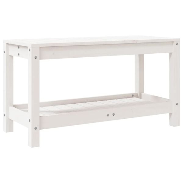 vidaXL Garden Bench White 82.5x35x45 cm Solid Wood Pine