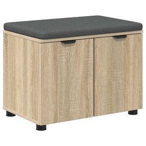 vidaXL Hall Bench with Cushion with Storage Sonoma Oak 60 x 38 x 46 cm