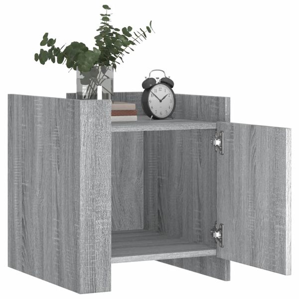 vidaXL Bedside Cabinet Grey Sonoma 45x50x50 cm Engineered Wood