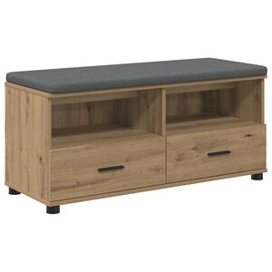vidaXL Hall Bench with Cushion Artisan Oak 100 x 38 x 46 cm