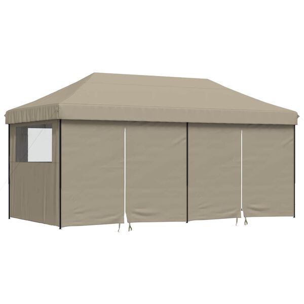 vidaXL Party Tent Folding Taupe 292 x 580 x 315 cm Oxford Fabric