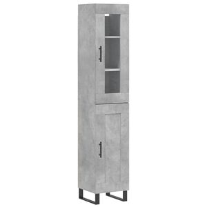 vidaXL Highboard Concrete Grey 34.5x34x180 cm Engineered Wood