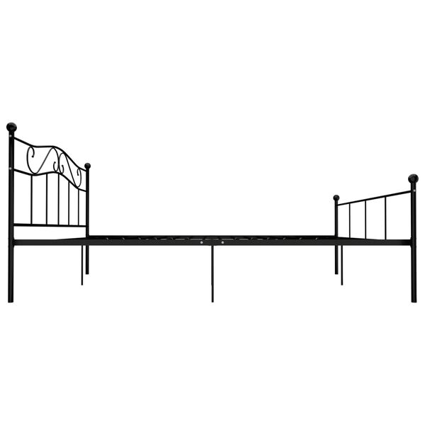 vidaXL Bed Frame without Mattress Black Metal 180x200 cm Super King