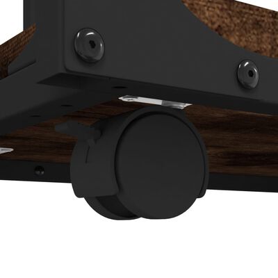vidaXL Side Table with Wheels Smoked Oak 50x35x55.5cm Engineered Wood