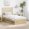 vidaXL Bed Frame with Headboard Sonoma Oak 90 x 190 cm Engineer Wood