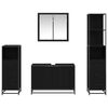 vidaXL Bathroom Furniture Set 4 pcs Black Oak Engineered Wood