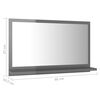 vidaXL Bathroom Mirror High Gloss Grey 60x10.5x37 cm Engineered Wood
