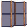 vidaXL 4-Panel Room Divider Dark Blue 280x180 cm