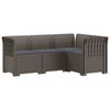 vidaXL 4-Seater Garden Sofa with Cushions Rattan Look PP Light Grey
