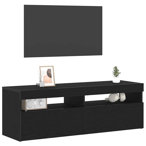 vidaXL TV Cabinet Black Oak 120 x 35 x 40 cm Engineered Wood