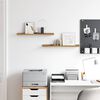 vidaXL Wall Shelf with Shelf 2 pcs Brown 60 x 9 x 3 cm Engineered Wood