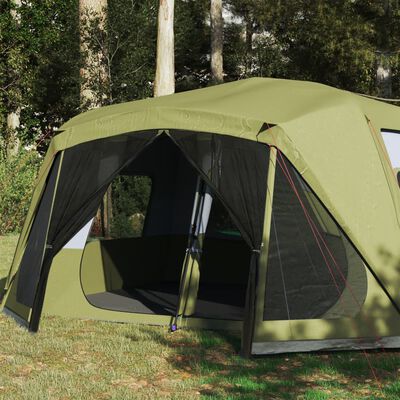 vidaXL Camping Tent 10-Person Green Waterproof