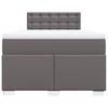 vidaXL Box Spring Bed with Mattress Grey 120x190 cm Small Double Faux Leather