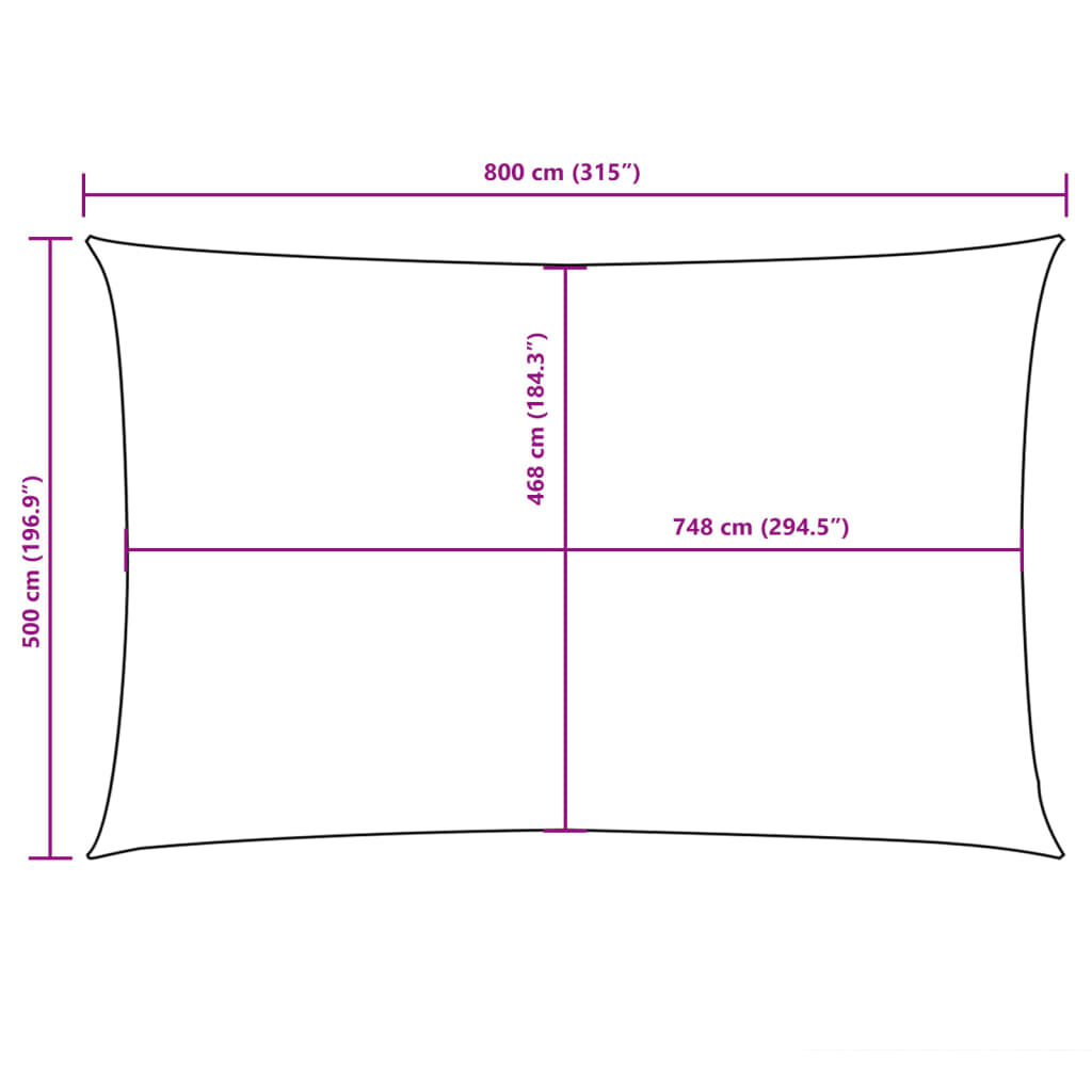 vidaXL Sunshade Sail Oxford Fabric Rectangular 5x8 m Blue