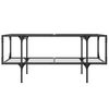 vidaXL Coffee Table with Transparent Glass Top 98.5x50x45 cm Steel