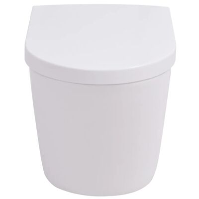 vidaXL Wall Hung Toilet with Concealed Cistern Ceramic White