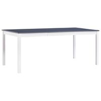 vidaXL Dining Table White and Grey 180x90x73 cm Pinewood