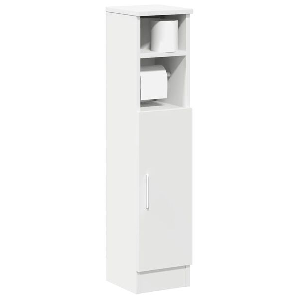 vidaXL Bathroom Cabinet with Roll Holder White 20.5x22x90 cm