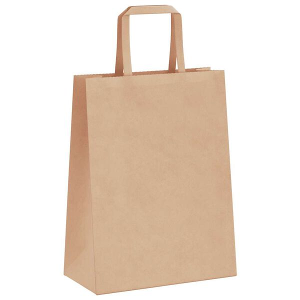 vidaXL Paper Bags 50 pcs with Handles Brown 21x11x28 cm