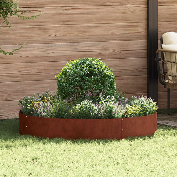 vidaXL Planter Ring 5 pcs Brown 120 x 120 x 20 cm Weathering Steel
