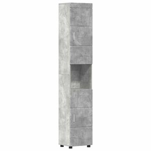 vidaXL Bathroom Cabinet Set TULUM Concrete Grey 37 x 31.5 x 203 cm